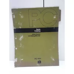1 Catalogue de pieces detachees JOHN DEERE PC1201. Pour Tondeuse autoportée (Riding mower) 55 - 5hp a partir de 1970....