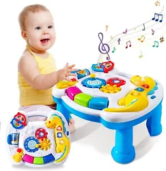 Music activity table for toddlers 1-3 to develop motor skills and nurture creativity. 【2 In 1 Musical Toys】Baby can...