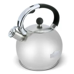 ELITRA Stove Top Whistling Fancy Tea Kettle - Stainless Steel Tea Pot with Ergonomic Handle - 2.7 Quart / 2.6 Liter -...