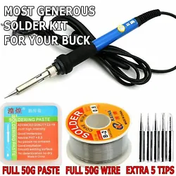 The Soldering Iron heats up quickly and you do not need a soldering station any more. Power: 60W. The Soldering Iron...