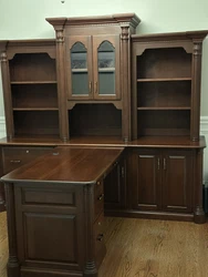 Office Desk with Hutch - Custom Built. Custom built desk. Solid wood. 4 file drawers. Wire management for a clean look....