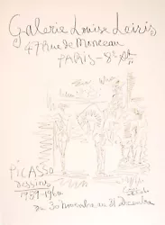 Picasso dessins. d’après Picasso. Affiche de la galerie Louise Leiris du 30 novembre au 31 décembre. Laffiche est...