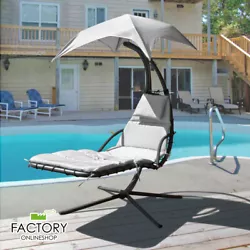 1 X Hammock lounger. Removable canopy for different weather condition. Hanging chair provides slightly bouncing...
