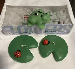 Floating Candles ❤️🐞💚Two Lady Bug On Lily Pad & One Bonus Frog 🐸Candle. New. Open box.Pre-wrapped for...