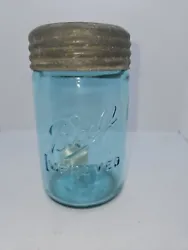 This perfect jar has Mason ghosted under improved. Comes with matching lid and Band. Lance