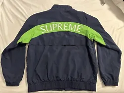 Listing is for a Supreme Arc Track Jacket, navy in color from the FW17 season. No original tags. Worn and washed a...