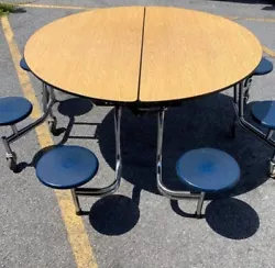Tables are used and in good working condition. OTHERS AVAILABLE ALL OVER. All fold and are on wheels for easy storage.