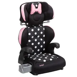 Integrated slide-out cup holder. Adjustable headrest grows with your child.