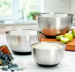 Made of high-quality stainless steel, these bowls are durable and rust-resistant. They feature a mirror finish inside...