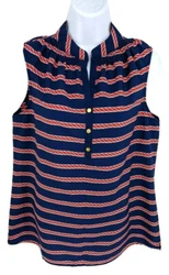 Size Small. Colors of Red Blue and a little White. Very good pre-owned condition.