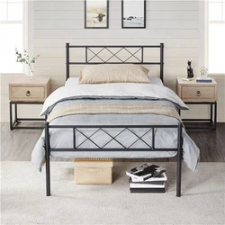 STURDY AND DURABLE: This robust twin bed base is built of metal slats, side rails and 6 legs which is capable of...