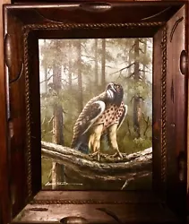 Vtg Original Art Signed Armstrong Hawk Oil On Canvas Painting. This beautiful painting with the frame is 17 3/4” by...