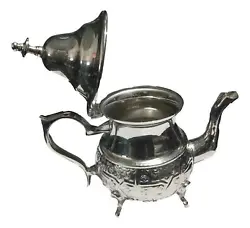 Handmade Small Moroccan Teapot in the City of Fes. The teapot can also be used for decorationor as a Moroccan souvenir.