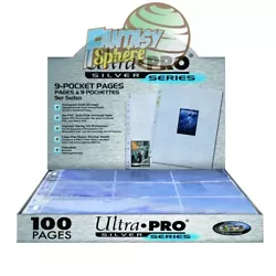 Nom : Feuilles Classeur - 9 Pochettes par feuille, chaque box contient 100 feuilles ! • Ultra-Pro Silver Series :...