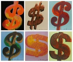 PORTFOLIO OF 6 UNIQUE SCREENPRINTS ON LENOX MUSEUM BOARD. Warhol once said, “I like money on the wall.”. ANDY...