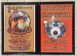 Jimi Hendrix Concert Posters Set Of 2 - Flying Eyeball - Jimi Hendrix Experience