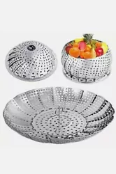 Steamer Basket Top Crest Stainless Steel.Removable Post For Steaming Large Items.