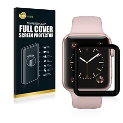 Full Cover pour Apple Watch Series 1 (42mm) Verre Trempé 3D Incurvé Film Protection Écran noir. Cette verre...