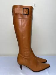 COACH Cognac ADRIANNA KNEE HIGH BOOTS SZ 6B Made Italy Light Worn. Shipped with USPS priority mail.