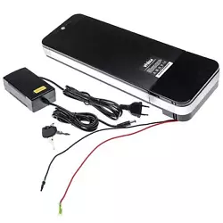 Vhbw Gepäckträgerakku Typ3 + Ladegerät und USB-Anschluss für E-Bike, Li-Ion, 36V, 11Ah, schwarz-silber. Kapazität:...
