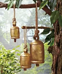 Help create an atmosphere of peace and tranquility. Set of 3 bells are cast of. A gentle sound rings from this gorgeous...
