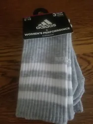 Adidas Cushioned Low Cut + Crew Socks 2x3 Pairs Womens Shoe Size 5-10 Gray. Condition is New with tags. Shipped with...