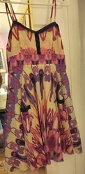 Aryeh dress medium NWT purple pink short flowing.. 26 inches armpit to hem