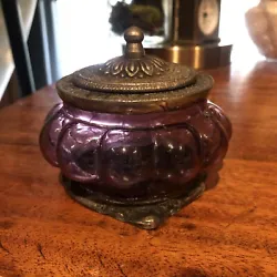 Vintage Blown Bubble Glass Apothecary Jar Urn With Lid Dresser Indian Rajasthan. Found in an tiny filled to the brim...
