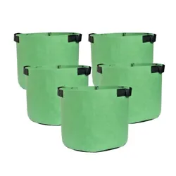 Hongville Green Grow Bags /Aeration Fabric Pots w/Handles are an excellent choice for growers who are on a tight...