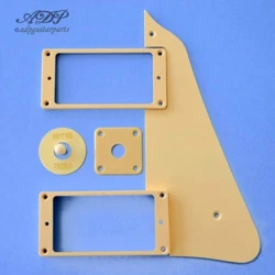 Set platique CREME (Cream) pour guitare Style LES PAUL®Pickguard 1 ply pour Humbucker(s) LP-506 Contour micros pour...