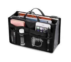 Multi-Pocket Insert Handbag Purse Organizer Bag in Bag Handbag with zipper & Handles. Premium Quality Material: Made...