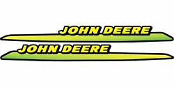 2 PIECE SET OF JOHN DEERE HOOD DECALS. We make all our decals when ordered. Why do we make our decals when ordered?....