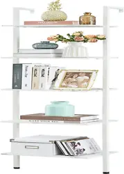 Tajsoon ladder bookshelf is a space-saving and eye-catching solution to your storage woes. It has 5 tiers of open...