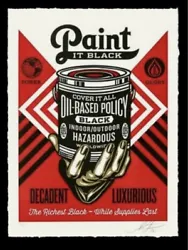 Obey Giant Shepard Fairey Paint it Black Letterpress Print (xxx/275) IN HAND ✅.