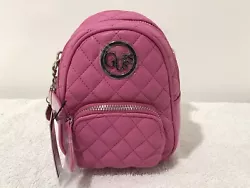 From Pebscloset: Guess Pink Mini Backpack Crossbody. New with tags. This pink quilted faux leather mini backpack/ bag...