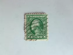 George Washington - 1 Cent Vert. Timbre rare.