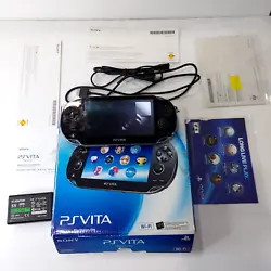 Console : Black PlayStation Vita PCH-1001. Condition :working, minor wear and markings, scratches to screen.