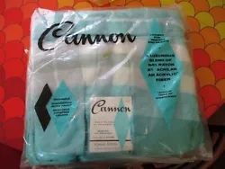 This is a Retro 1960s Cannon Plaid Turquoise Gray 72