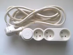 Rallonge electrique 3 prises + interrupteur darrêt.puissance jusqua 3680 watts Tbe