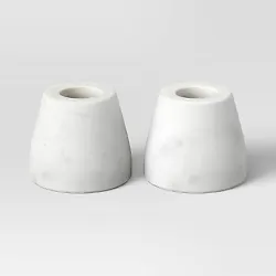 •Set of 2 white taper holders •Crafted from marble material •Holds a taper candle •Can be placed on any flat...