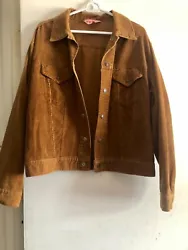 Vintage 70s Levis Brown Corduroy Jacket Size 46. Snap up. 