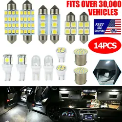 14Pcs T10 36mm LED Lights Fits most Newer Vehicles. Just check Bulb Reference list below and Size. 2X 36MM 3SMD LED....
