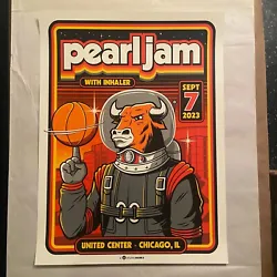 Pearl Jam 2023 September 7 Chicago Bulls Astronaut Poster 9/7 Mark 5 JamotilloFREE SHIPPING