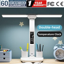 T able Lamp 2 Head Desk Light USB Charging Port Adjustable with Clock, Date, Temperature. Not just a Simple Lamp, Its a...