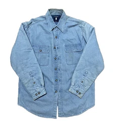 VTG Roundtree and Yorke Outdoors Men Denim Jacket Flannel Lined Size Medium. Condition is Pre-owned. Shipped with USPS...