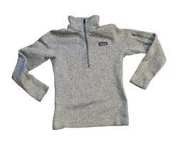 Patagonia Better Sweater Grey 1/4 Zip Fleece Pullover Hiking Jacket Womens Sz XS.