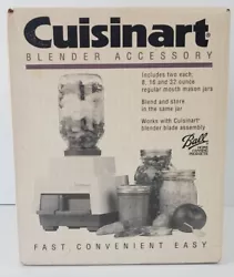 Also there is a recipe pamphlet include as well as lids to the jars. Works with Cuisinart blender blade assembly (Not...