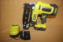 RYOBI ONE+ 18V 16-Gauge Cordless AirStrike Finish Nailer W/ Battery & Charger - EXCELLENT CONDITION - TESTED AND WORKING