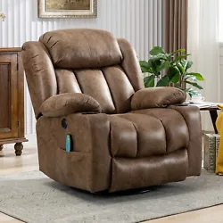 The recliner chair has dual USB outlets that keep your devices charging. Reclining Angle: 90°-150°. 8 Points...