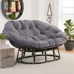 Double Papasan Chair. Chair bowl securely attaches to base for comfort and stability.